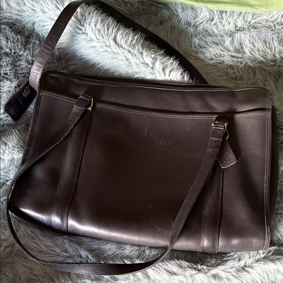 Vintage Coach Black Leather Men or Women’s Briefcase - Picture 1 of 4